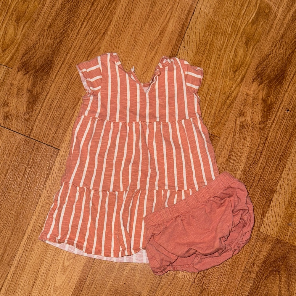 Charming Striped Peach Kids Matching Set